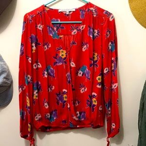 Adorable faux wrap floral blouse
